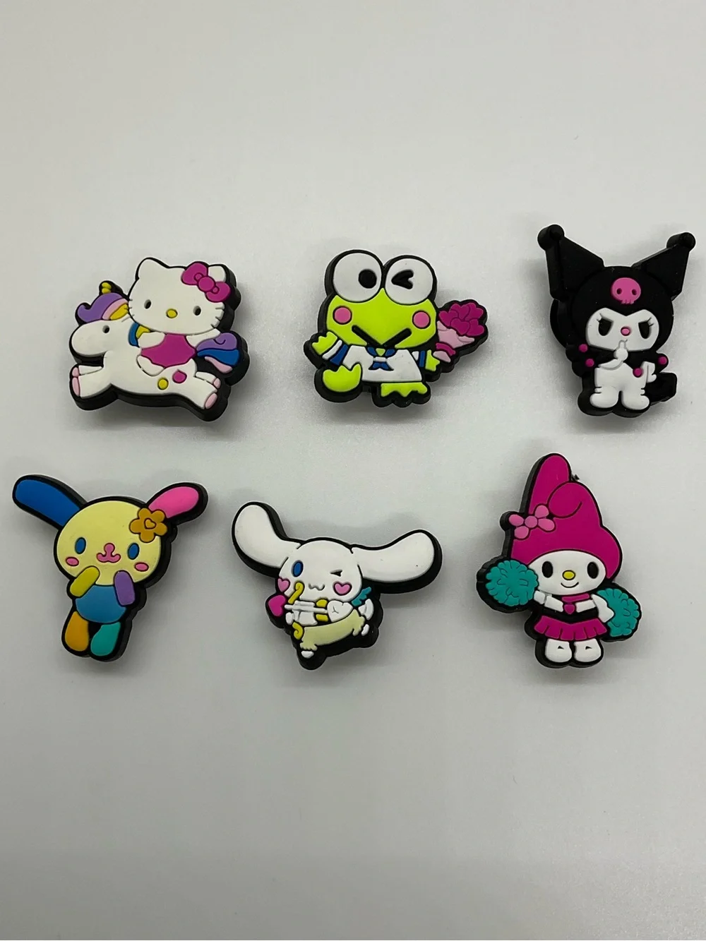 ASST SANRIO CHARACTER CROCS Rubber Shoe Charms - Lot Of 6 Hello Kitty My MELODY
